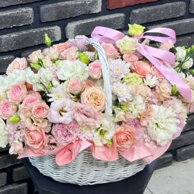  Antalya Flower Soft Arrangement in Basket Large Size