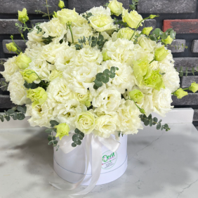  Antalya Flower Delivery White Lisianthus in Box