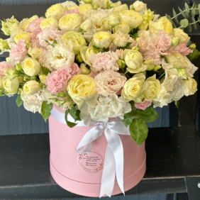  Antalya Florist Pink Lisianthus and Rose Stylish Arrangement