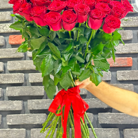  Antalya Flower Red Rose Bouquet 70 cm 41 Pieces