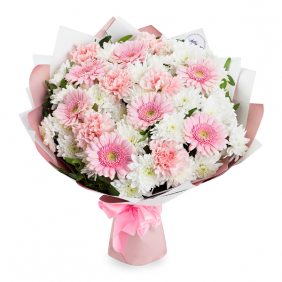  Antalya Florist Pink White, beauty Chrysanthemum and gerbera carnation